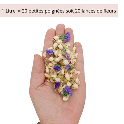 Violette - Confettis de Fleurs séchées | Ivoire & Violet | Jasmin & Petites Fleurs