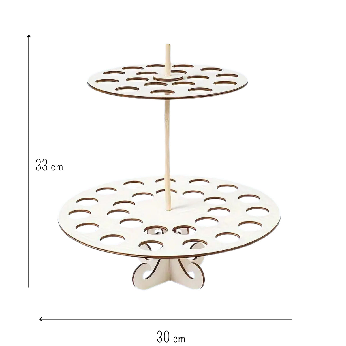 Support en bois pour cornet à confettis de fleurs séchées - Présentoir plateau de confettis de mariage pour 36 cônes