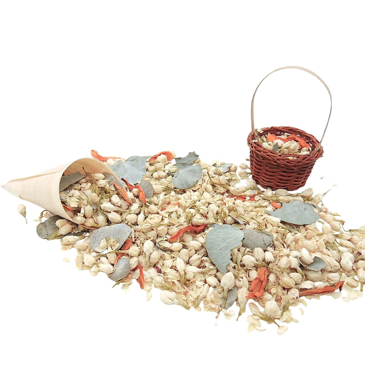 Cornets Confettis Mariage avec Fleurs séchées
