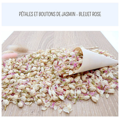 Cornets Confettis Mariage avec Fleurs séchées
