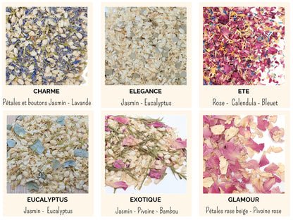 Pot Confettis Mariage avec Fleurs séchées