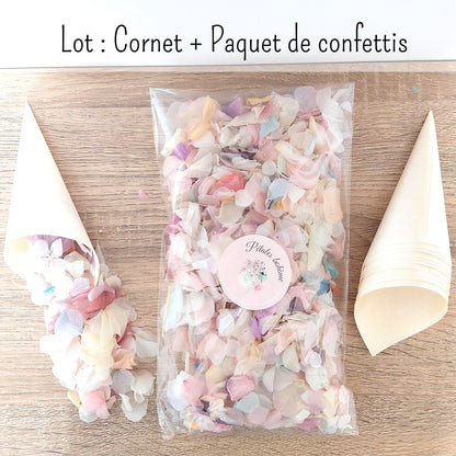 Pétales d'hortensia avec Cornet - Confettis de Mariage