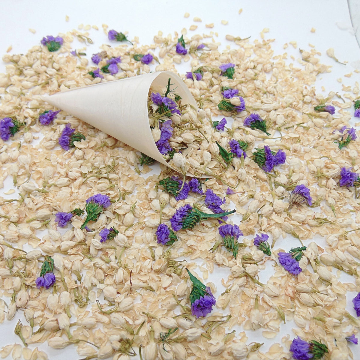 Violette - Confettis de Fleurs séchées | Ivoire & Violet | Jasmin & Petites Fleurs