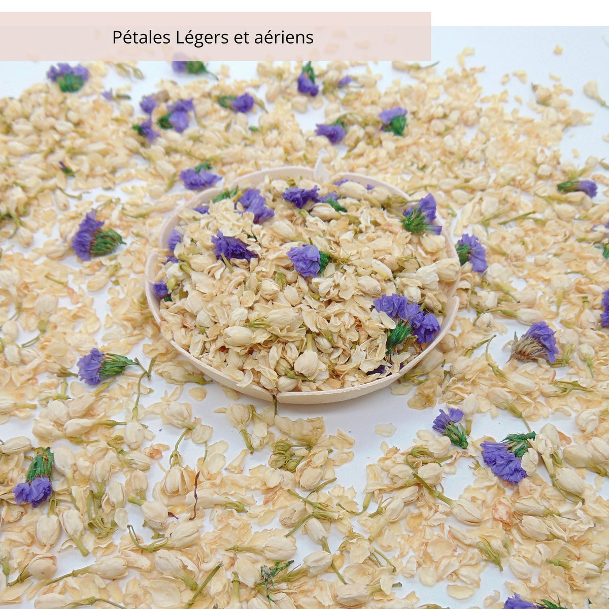 Violette - Confettis de Fleurs séchées | Ivoire & Violet | Jasmin & Petites Fleurs