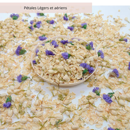 Violette - Confettis de Fleurs séchées | Ivoire & Violet | Jasmin & Petites Fleurs