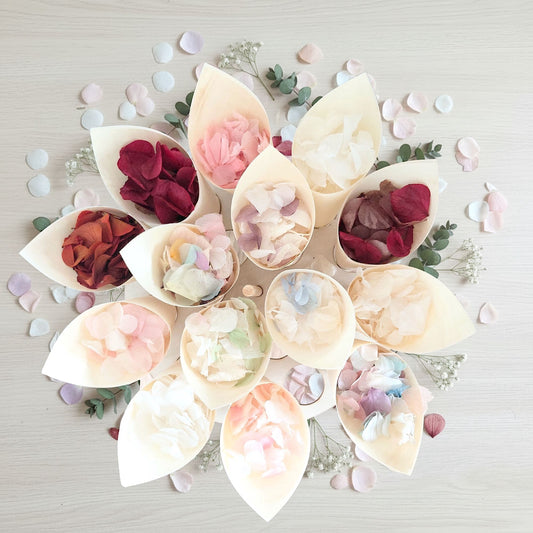 Pétales d'hortensia avec Cornet - Confettis de Mariage