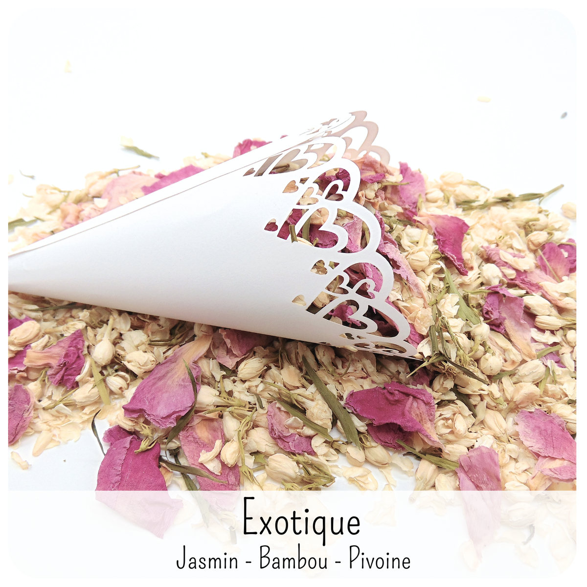 Cornets Confettis Fleurs séchées Mariage