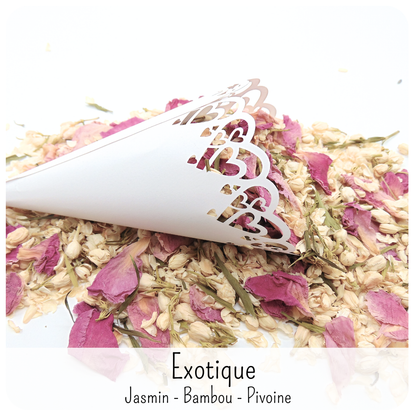 Cornets Confettis Fleurs séchées Mariage
