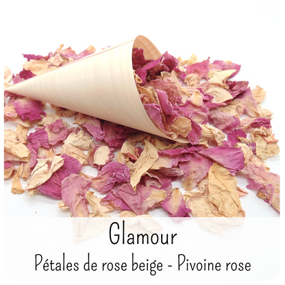 Cornets Confettis Mariage avec Fleurs séchées