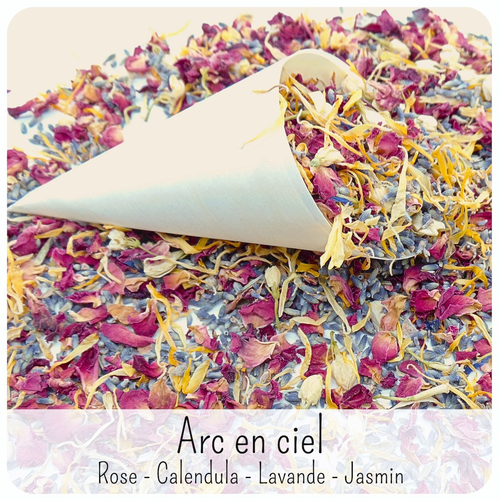 Cornets Confettis Mariage avec Fleurs séchées