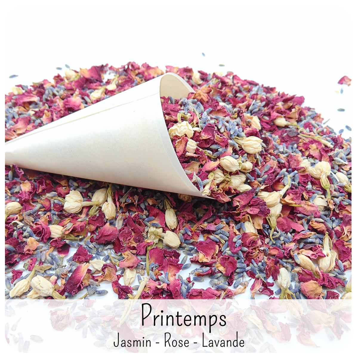 Petits Cornets Confettis Mariage avec Fleurs séchées