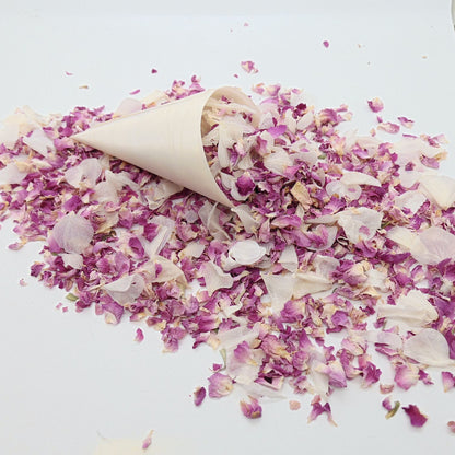Tendresse - Confettis de Fleurs Séchées Mariage rose et blanc