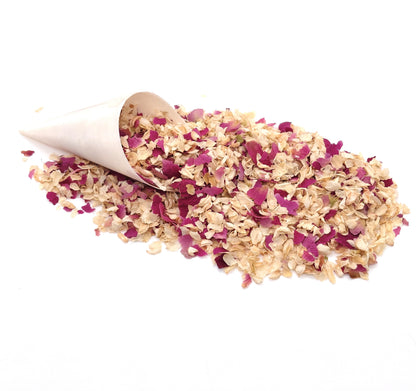Cornets Confettis Mariage avec Fleurs séchées