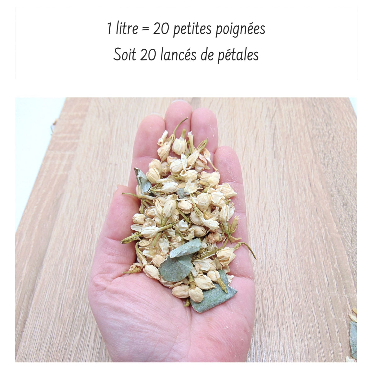 Sachet Organza avec Confettis Mariage Fleurs séchées