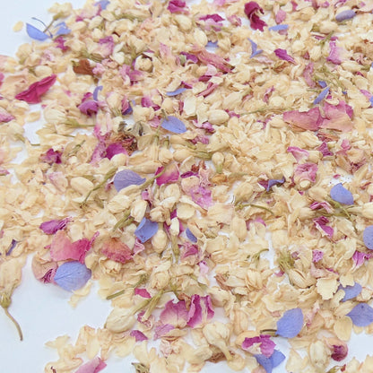 Sachet Organza avec Confettis Mariage Fleurs séchées