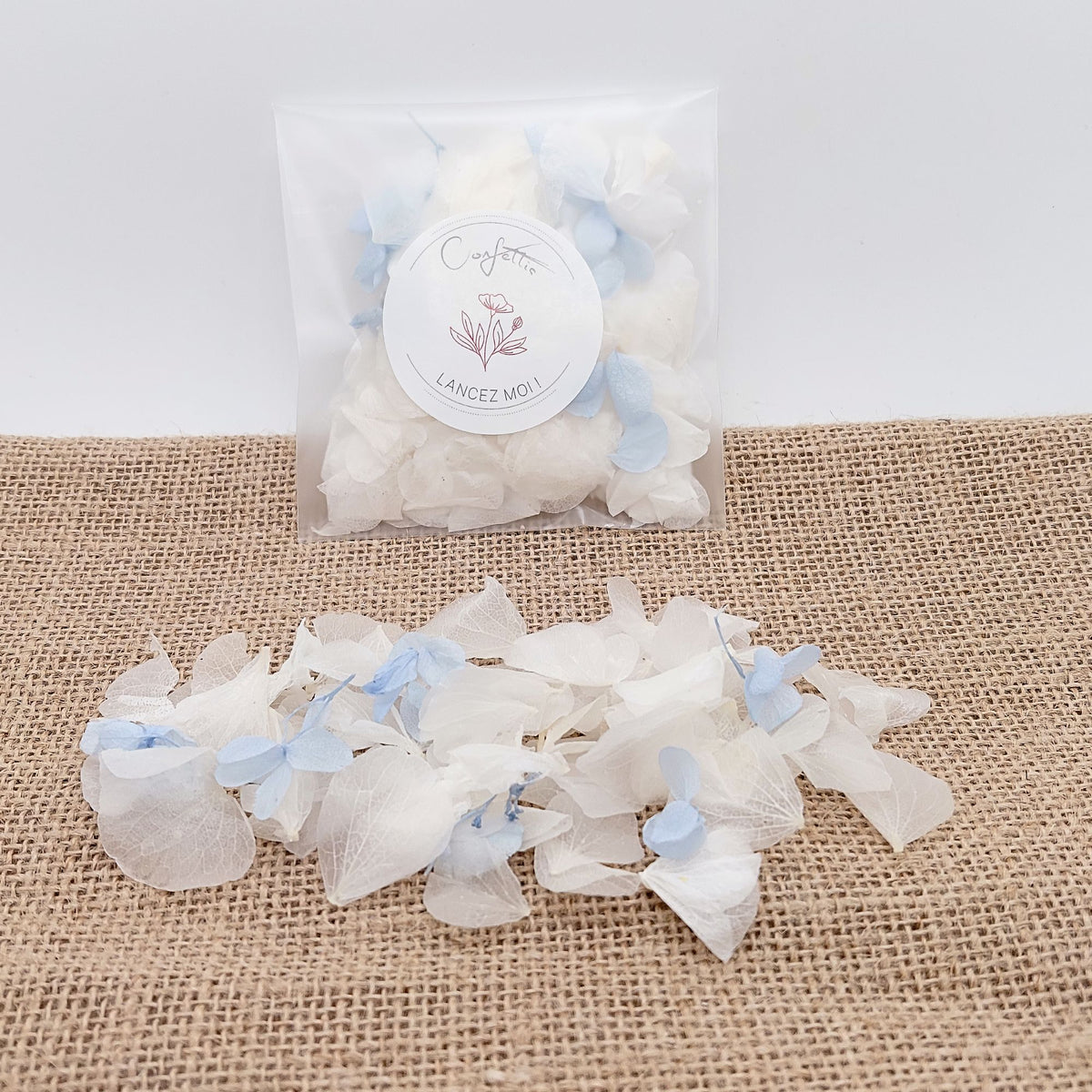Sachet Pétales d'hortensia séché - Confettis de Mariage