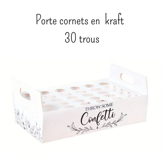 Porte cornet à confettis - Présentoir plateau de confettis de mariage